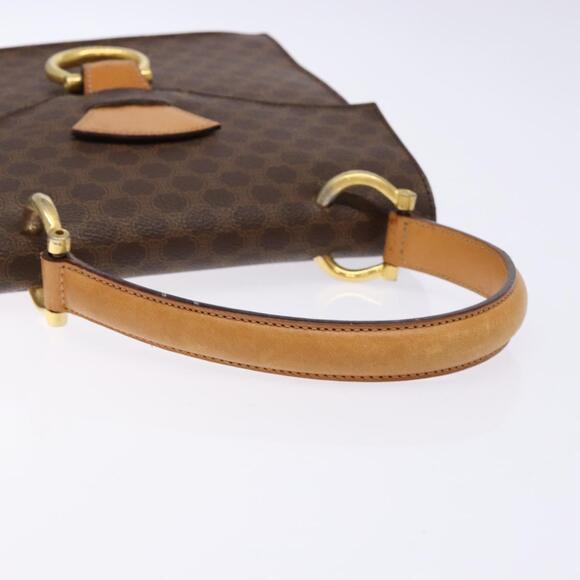 CELINE Macadam Canvas Hand Bag Pvc Leather Brown Gold - Picture 7 of 13